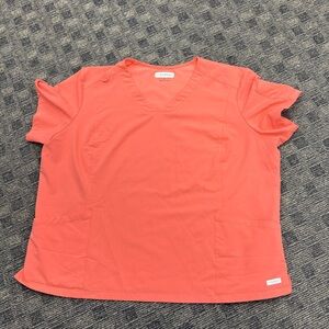 Light Coral V-Neck Re-Surge Scrub Top‎ 3X